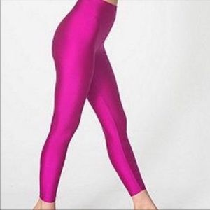 American Apparel Hot Pink Metallic Leggings S
